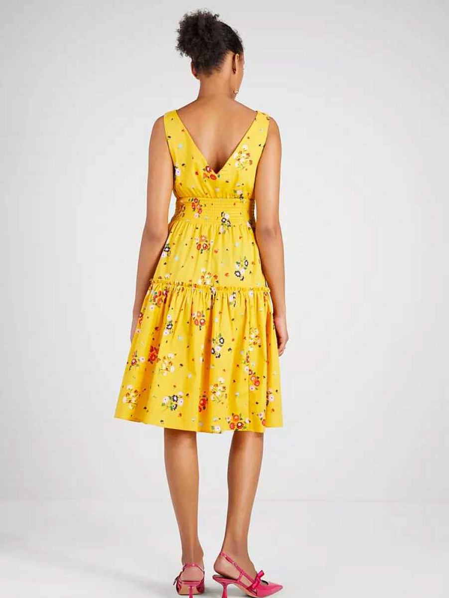 Clothing Kate Spade Outlet | Bouquet Toss Smocked-Waist Dress