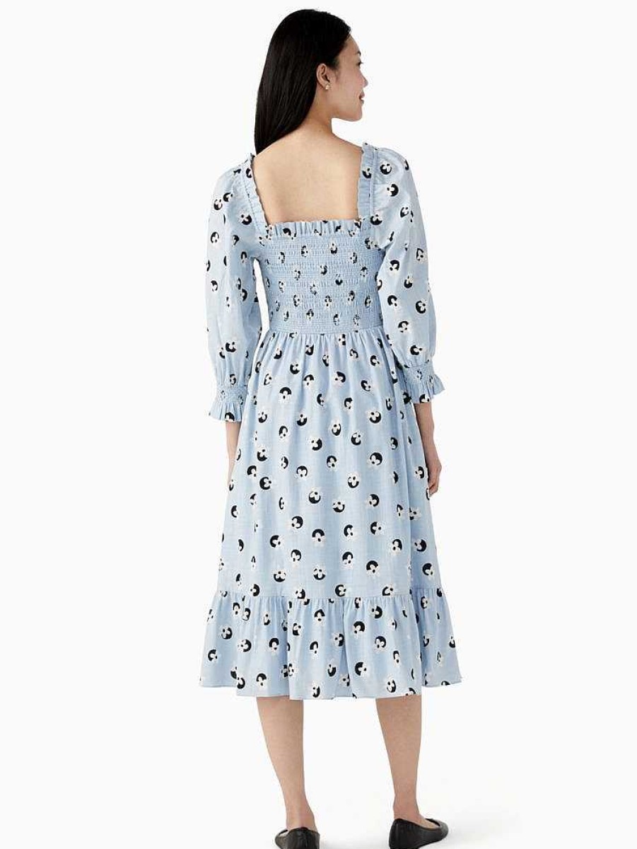 Clothing Kate Spade Outlet | Floral Dot Smocked Midi Dress