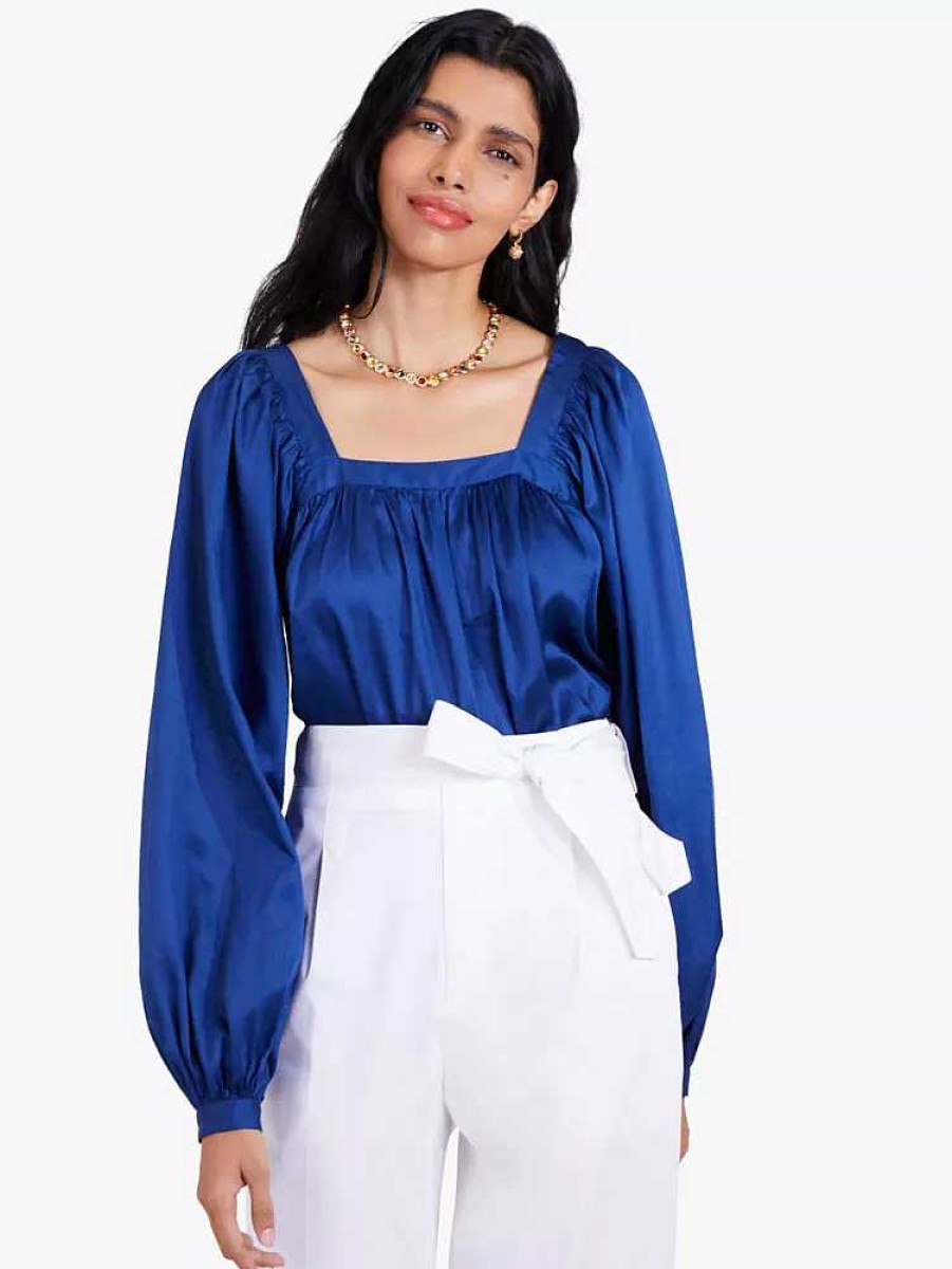 Clothing Kate Spade Outlet | Voile Square-Neck Top