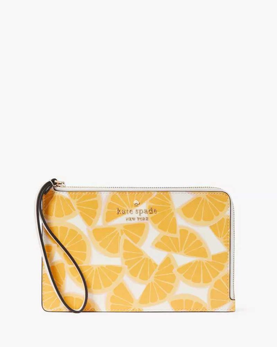 Wallets Kate Spade Outlet | Staci Orange Toss Medium L-Zip Wristlet