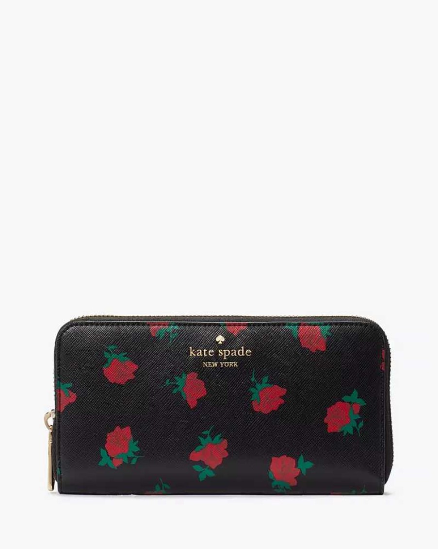 Handbags Kate Spade Outlet | Madison Rose Toss Printed Large Continental Wallet