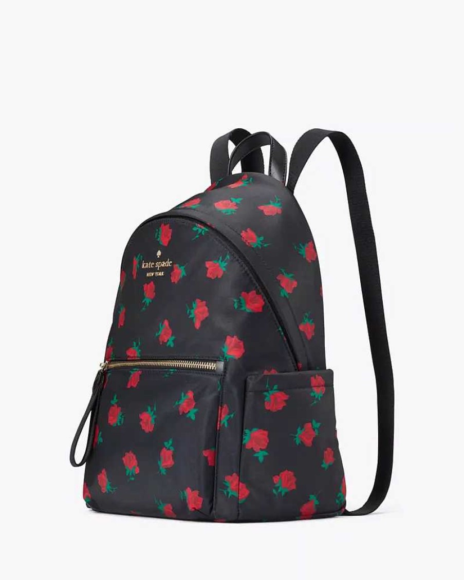 Handbags Kate Spade Outlet | Chelsea Rose Toss Printed Medium Backpack