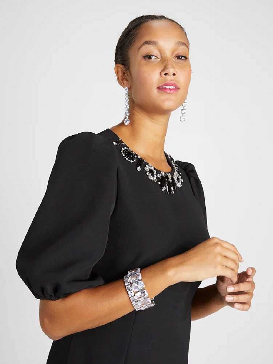 Clothing Kate Spade Outlet | Embellished Double Crepe Dress