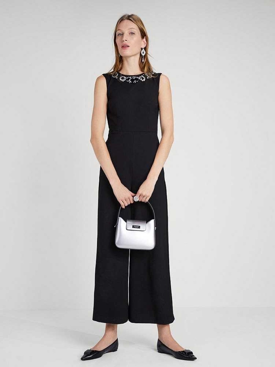 Clothing Kate Spade Outlet | Embellished Ponte Jumpsuit