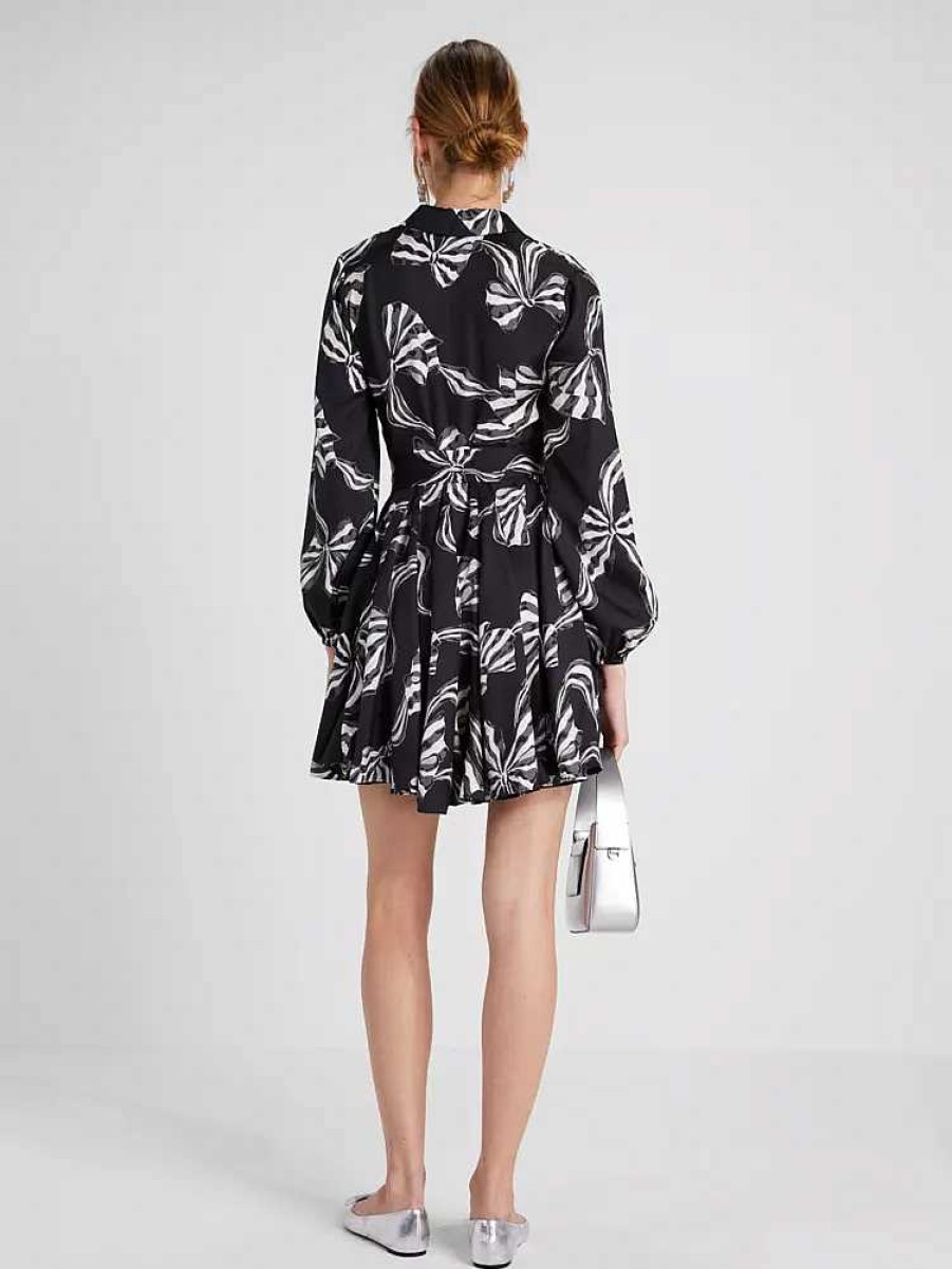 Clothing Kate Spade Outlet | Bow-Tiful Silk-Blend Twill Shirtdress