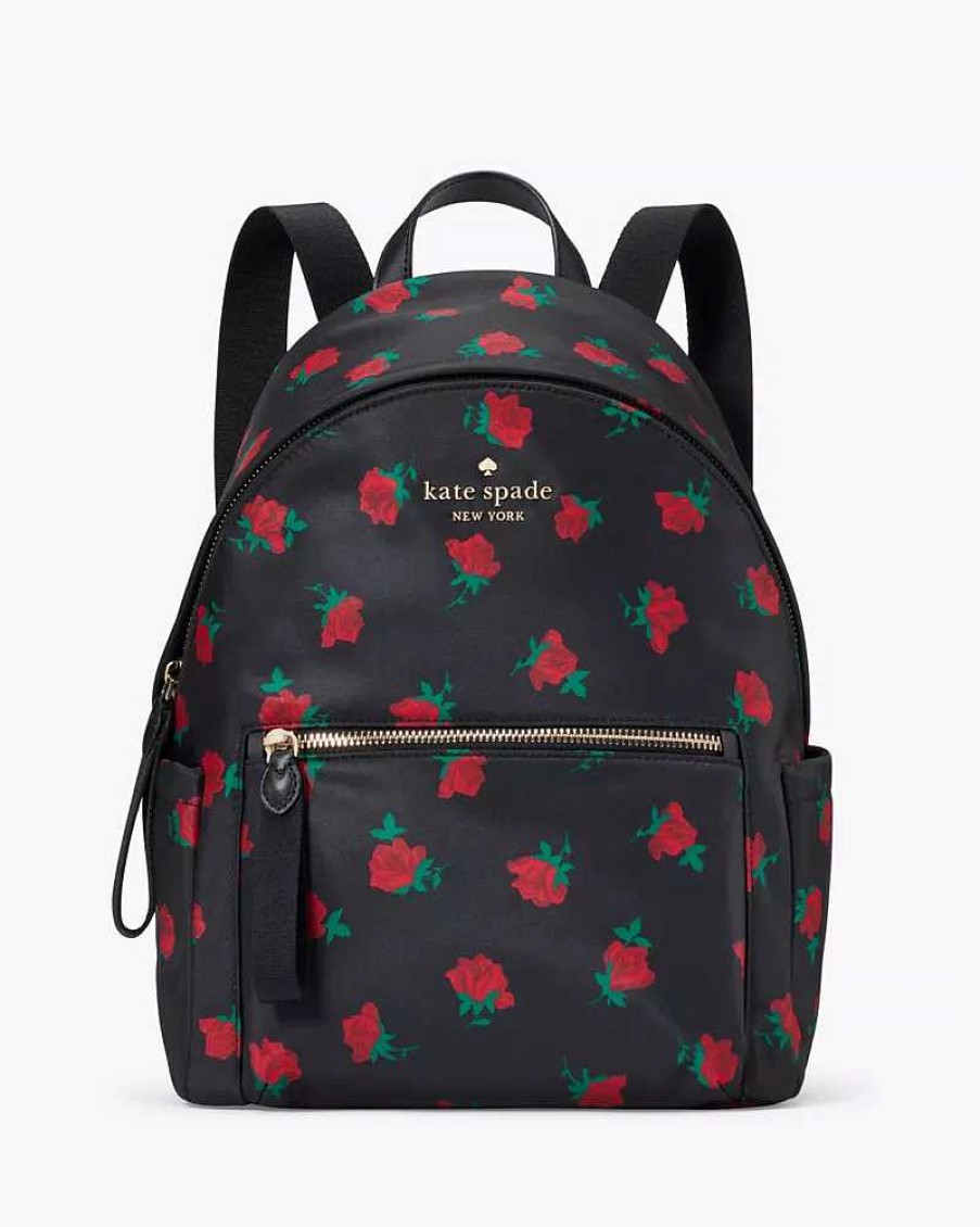 Handbags Kate Spade Outlet | Chelsea Rose Toss Printed Medium Backpack