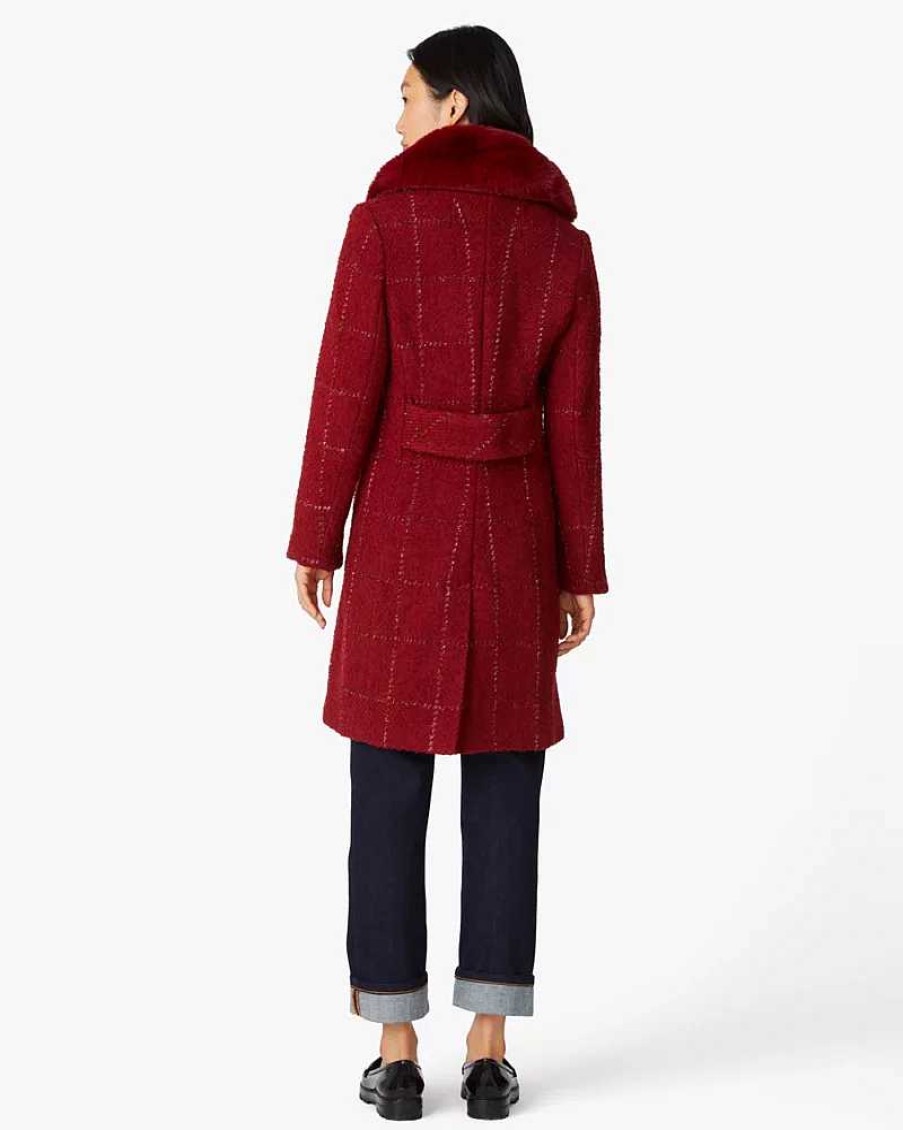 Clothing Kate Spade Outlet | Lurex Plaid Wool Coat