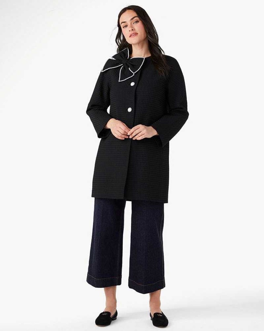 Clothing Kate Spade Outlet | Pearl-Embellished Dorothy Coat