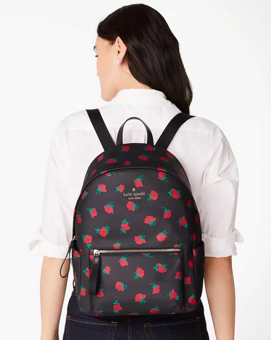 Handbags Kate Spade Outlet | Chelsea Rose Toss Printed Large Backpack