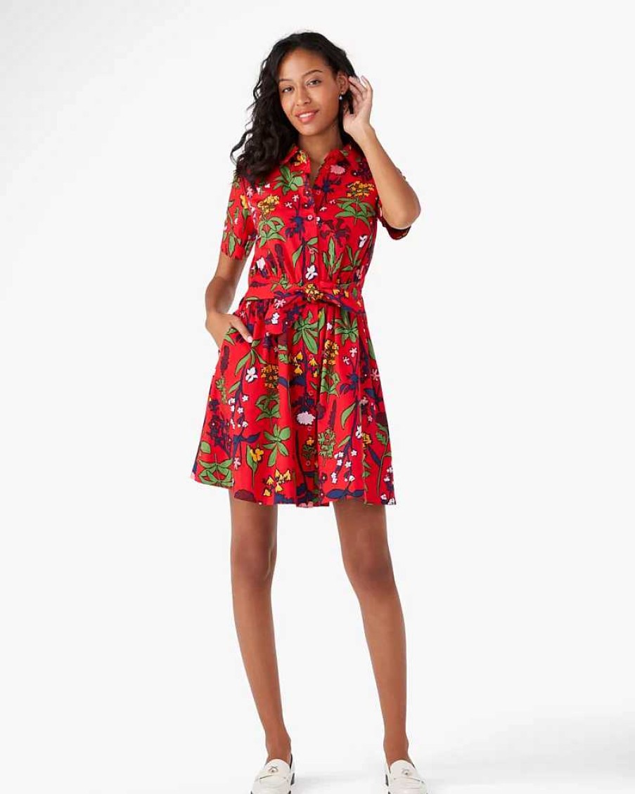 Clothing Kate Spade Outlet | Botanical Garden Tie-Waist Shirtdress