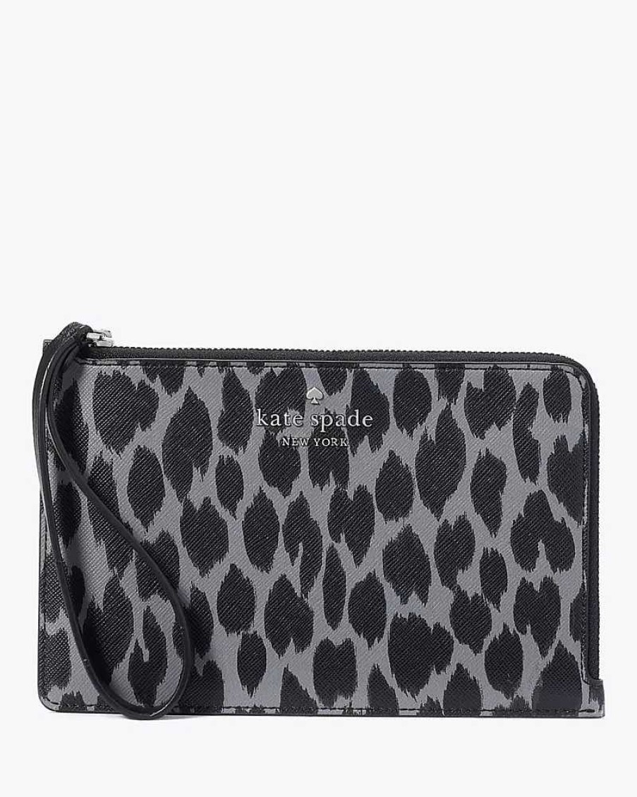 Wallets Kate Spade Outlet | Staci Spotted Animal Medium L-Zip Wristlet