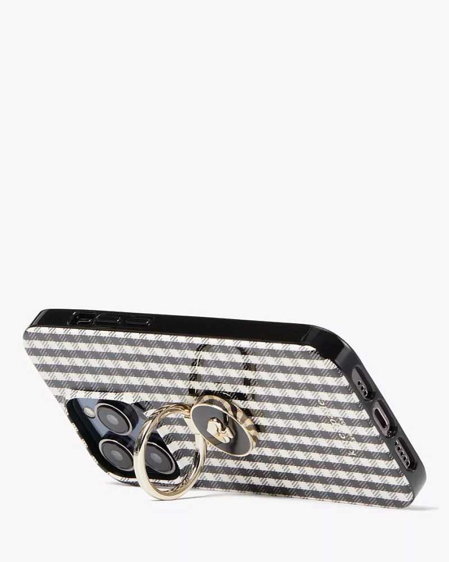 Accessories Kate Spade Outlet | Jazzy Gingham Stability Ring Iphone 14 Pro Case