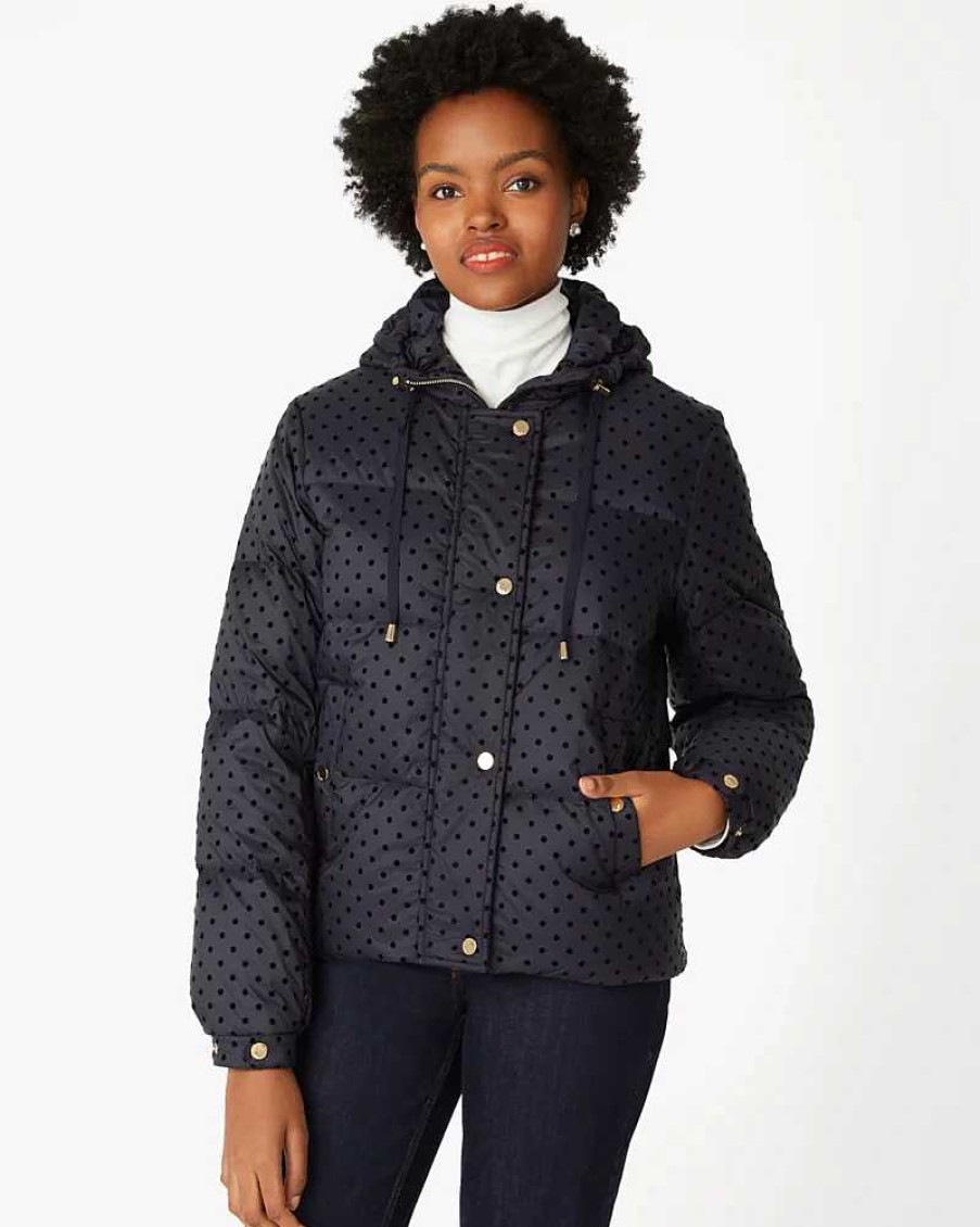 Clothing Kate Spade Outlet | Flocked Dot Short Puffer