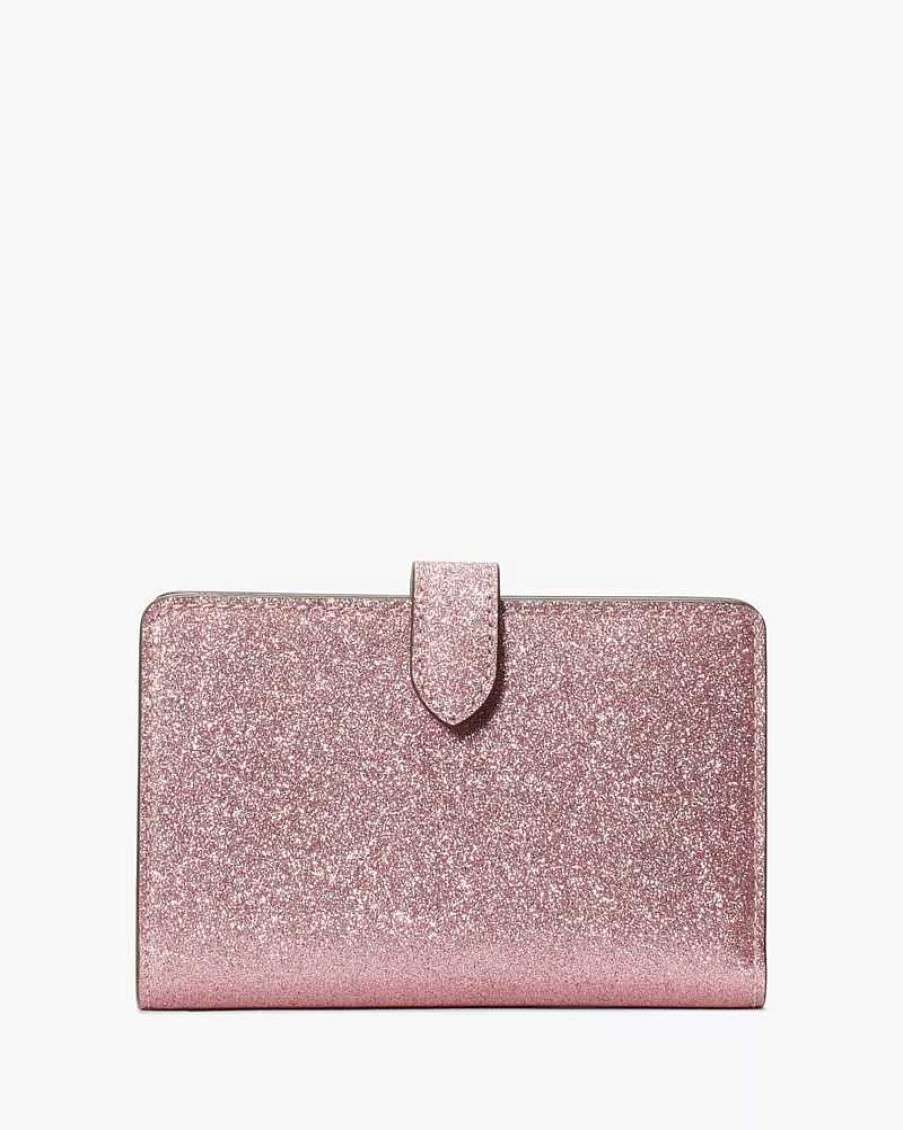 Wallets Kate Spade Outlet | Glimmer Glitter Medium Compact Bifold Wallet