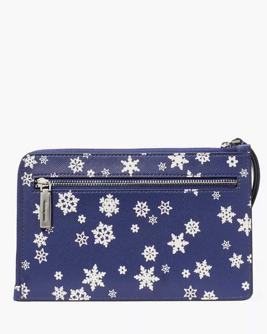 Wallets Kate Spade Outlet | Staci Snowflake Toss Medium L-Zip Wristlet