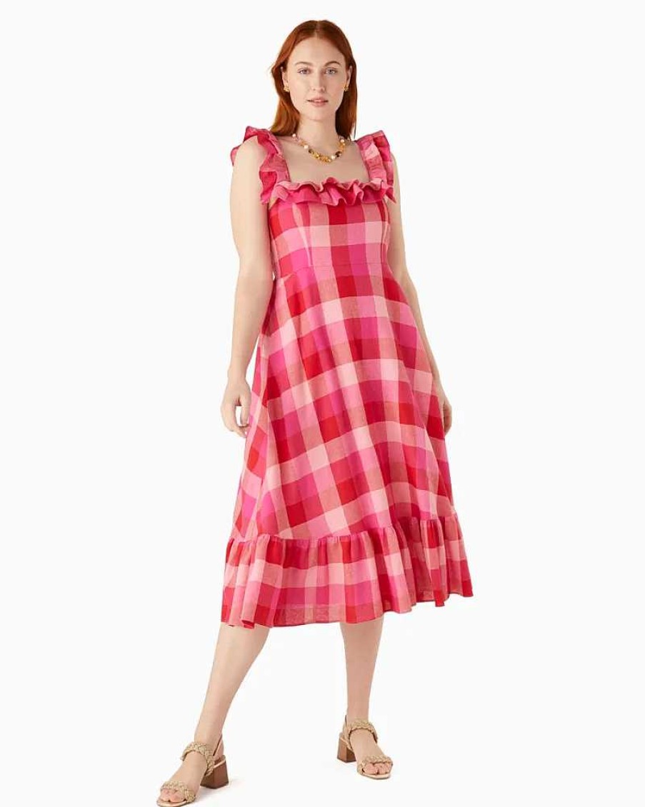 Clothing Kate Spade Outlet | Picnic Woven Ruffle Midi Dress