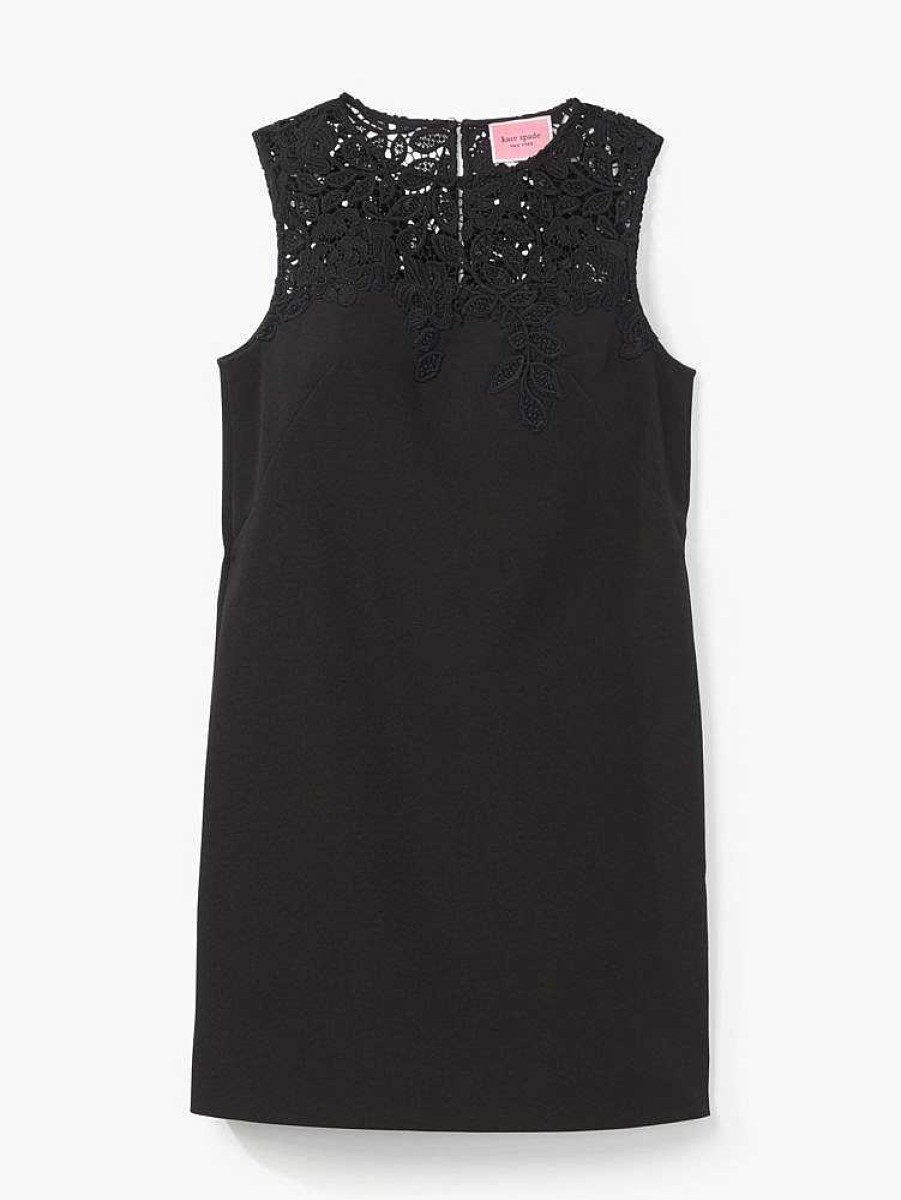 Clothing Kate Spade Outlet | Ribbon Lace Applique Crepe Dress