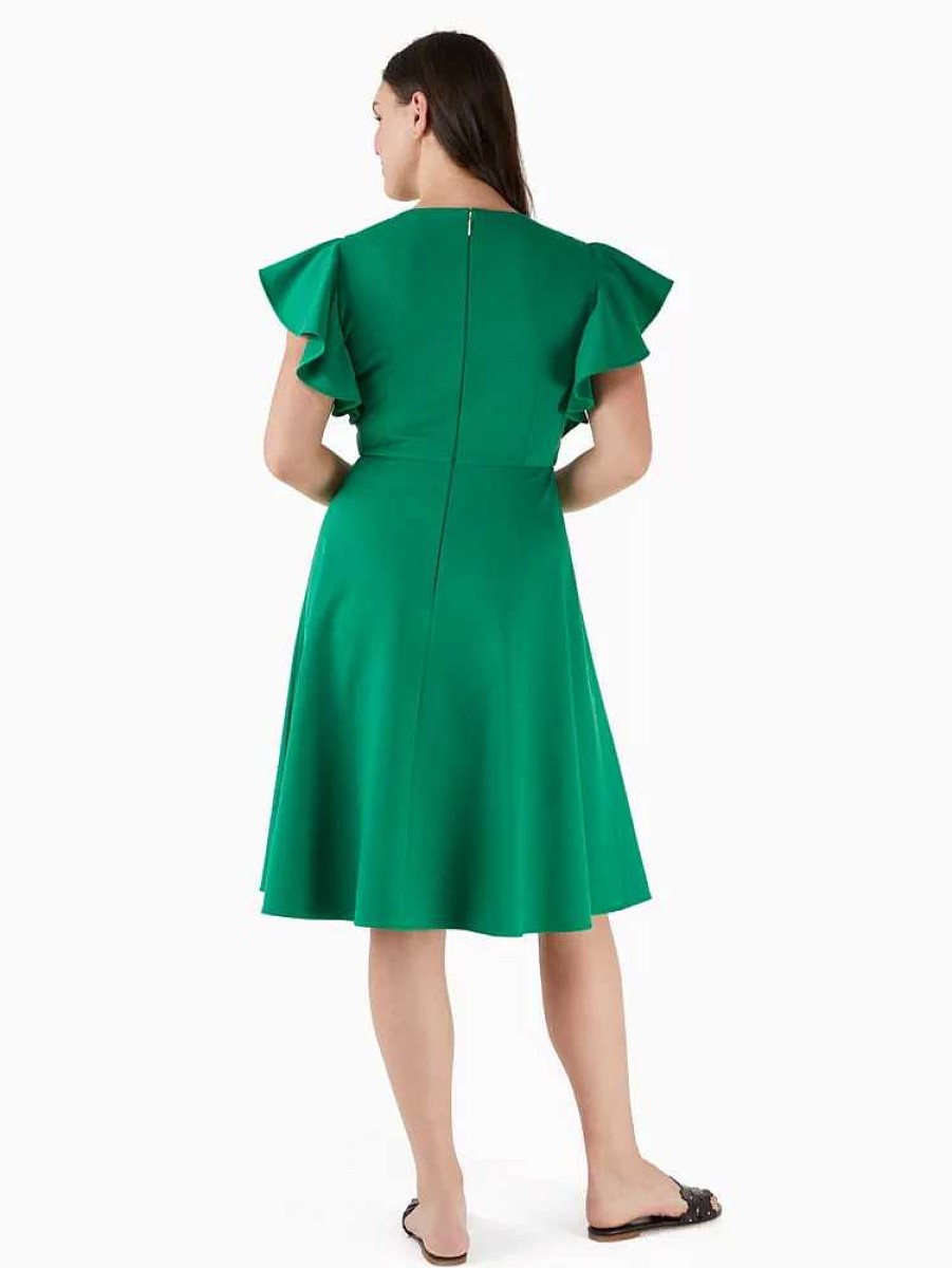 Clothing Kate Spade Outlet | Ponte Flutter-Sleeve Dress