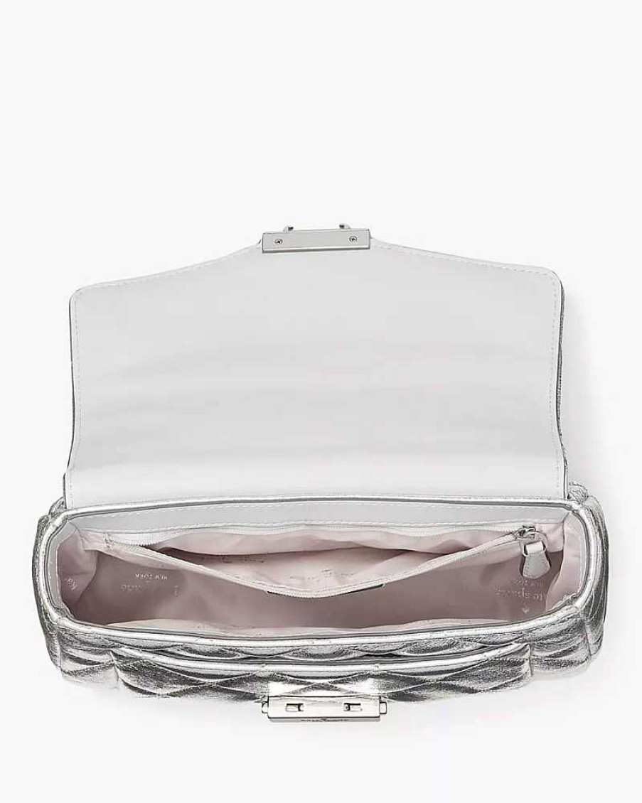 Handbags Kate Spade Outlet | Carey Metallic Small Flap Shoulder Bag