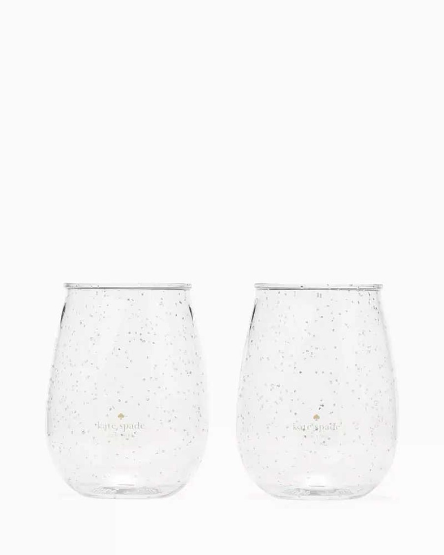 Accessories Kate Spade Outlet | Glitter Acrylic Stemless Wine Glass Set