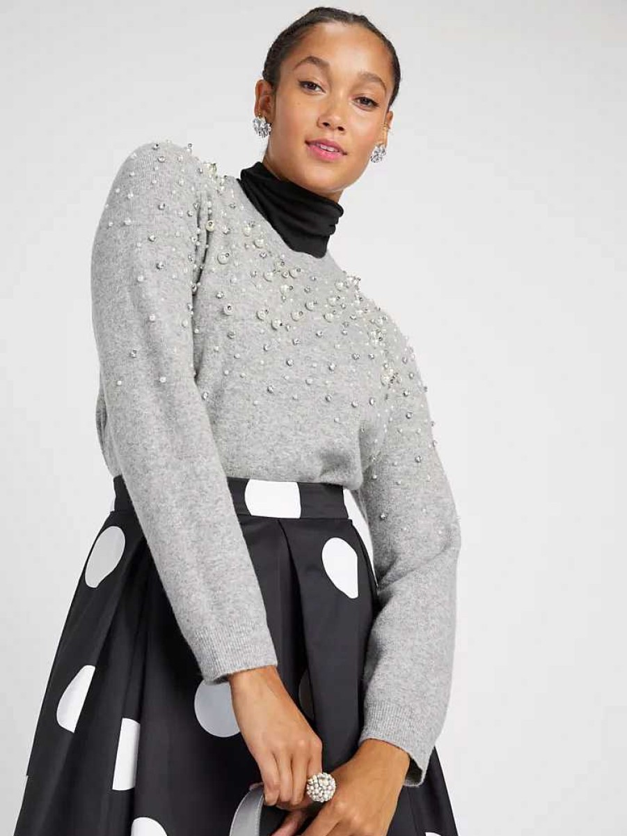 Clothing Kate Spade Outlet | Pearl Rhinestone Embellished Sweater