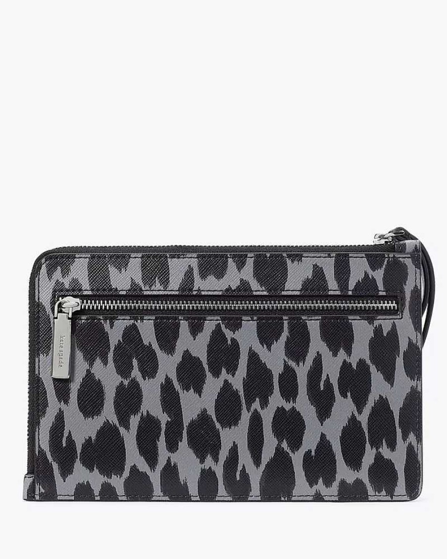 Wallets Kate Spade Outlet | Staci Spotted Animal Medium L-Zip Wristlet