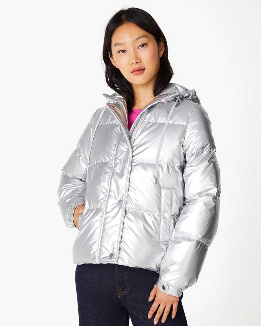 Clothing Kate Spade Outlet | Metallic Short Puffer