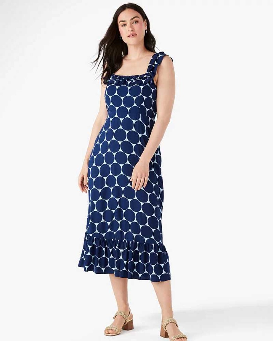 Clothing Kate Spade Outlet | Joy Dot Ruffle Midi Dress