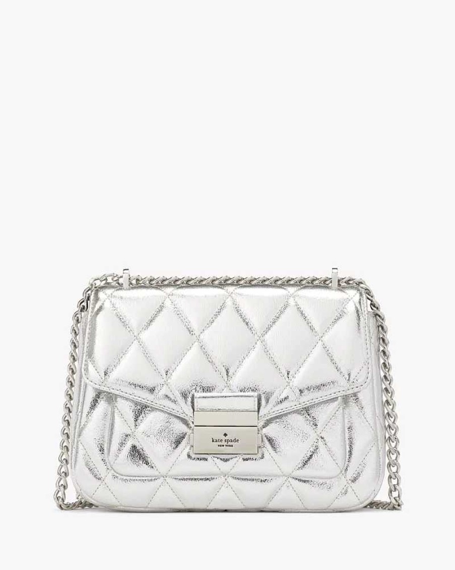 Handbags Kate Spade Outlet | Carey Metallic Small Flap Shoulder Bag