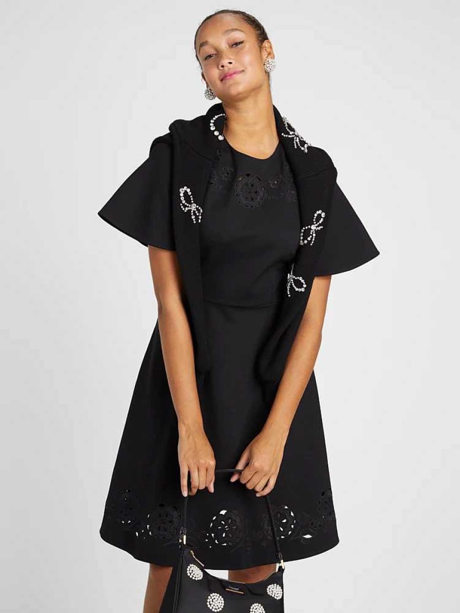 Clothing Kate Spade Outlet | Embroidered Cutwork Ponte Dress