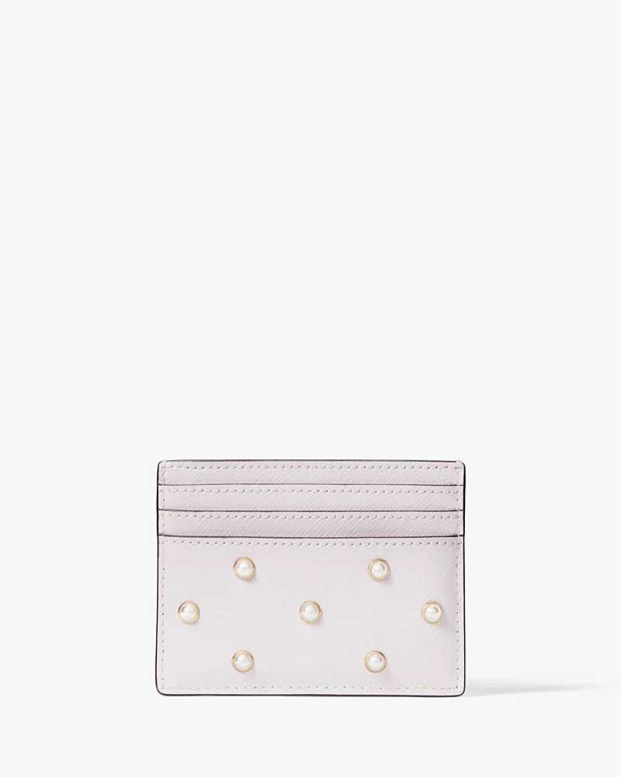 Wallets Kate Spade Outlet | Madison Studded Faux Pearls Small Slim Card Holder