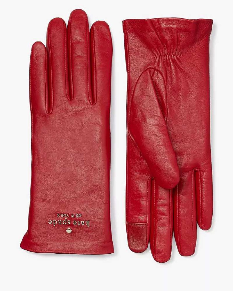 Accessories Kate Spade Outlet | Floating Logo Leather Gloves