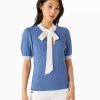 Clothing Kate Spade Outlet | Colorblock Bow-Neck Sweater