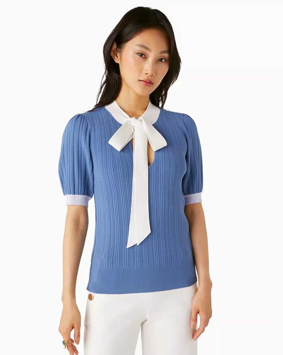 Clothing Kate Spade Outlet | Colorblock Bow-Neck Sweater