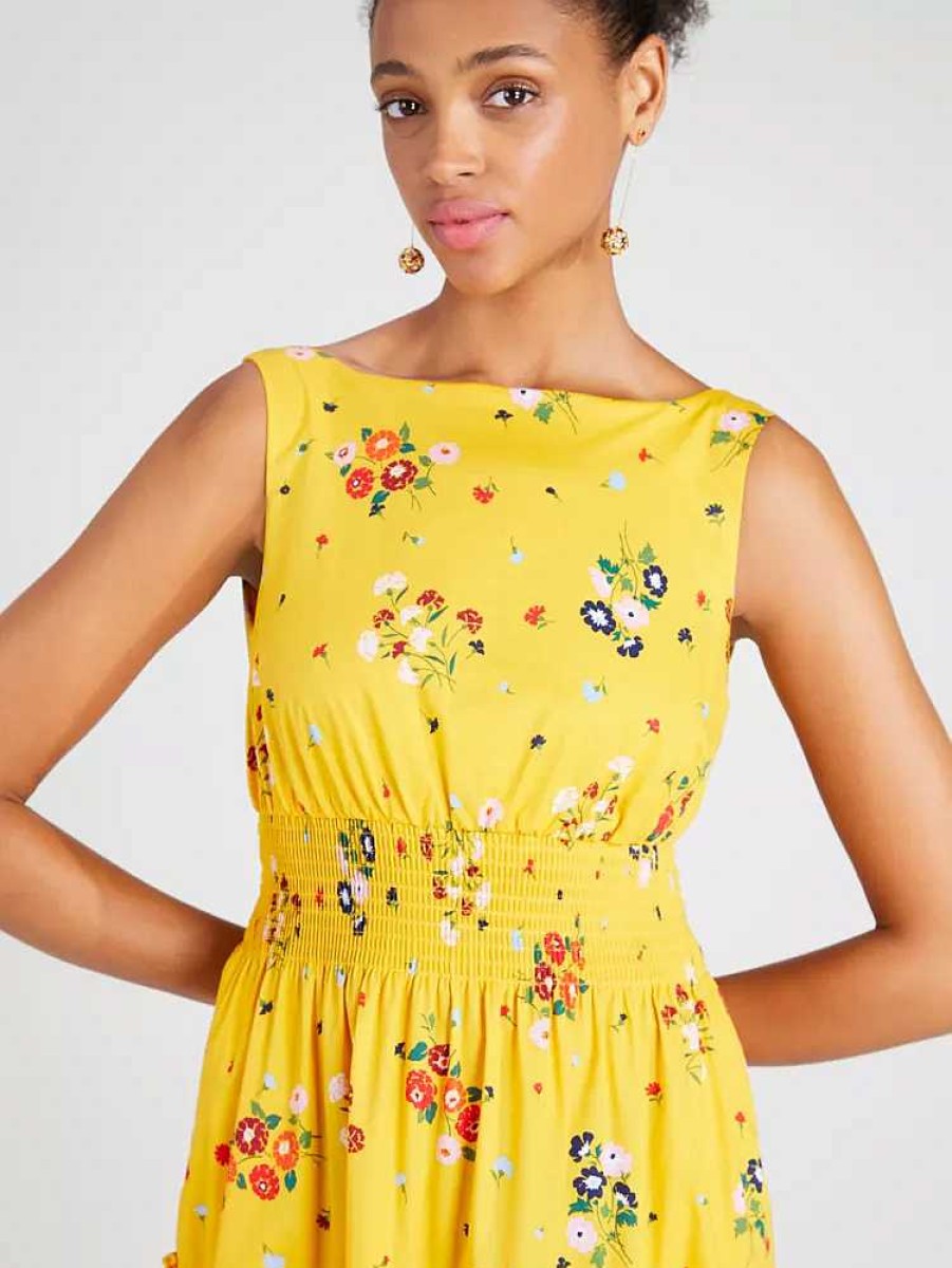 Clothing Kate Spade Outlet | Bouquet Toss Smocked-Waist Dress