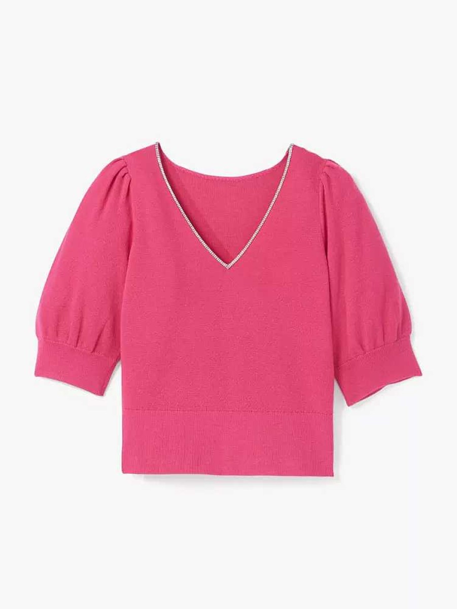 Clothing Kate Spade Outlet | Rhinestone Edged Boat-Neck Sweater