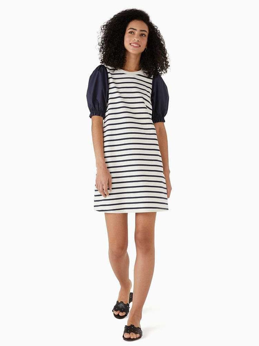 Clothing Kate Spade Outlet | Striped Puff Sleeve Knit Dress