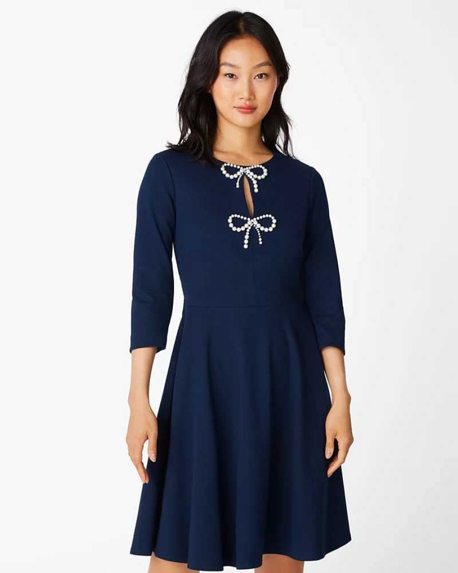 Clothing Kate Spade Outlet | Pearl Bow Ponte Dress