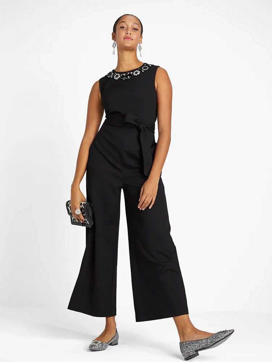 Clothing Kate Spade Outlet | Embellished Ponte Jumpsuit