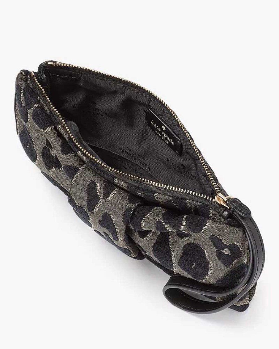 Wallets Kate Spade Outlet | Millie Bow Leopard Flap Wristlet