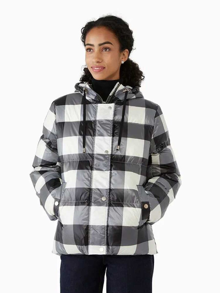 Clothing Kate Spade Outlet | Festive Check Short Puffer