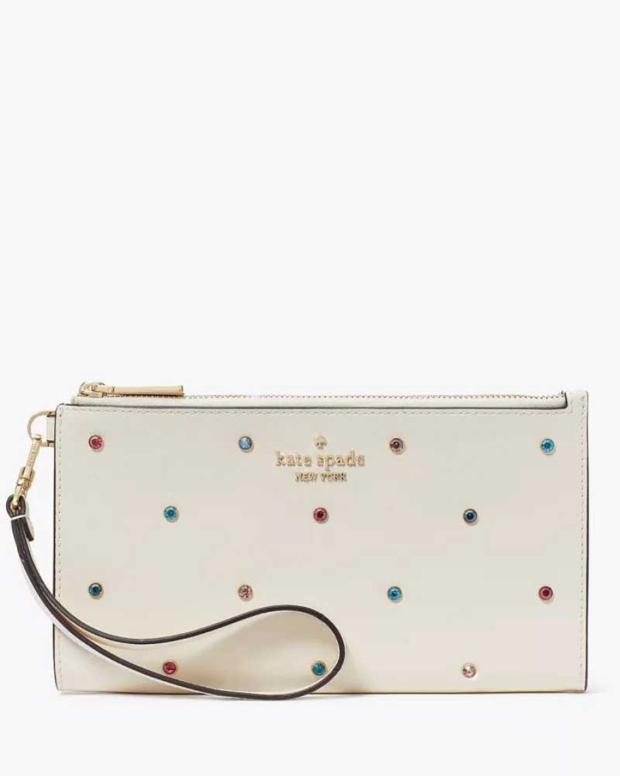 Wallets Kate Spade Outlet | Madison Studded Double Zip Wristlet