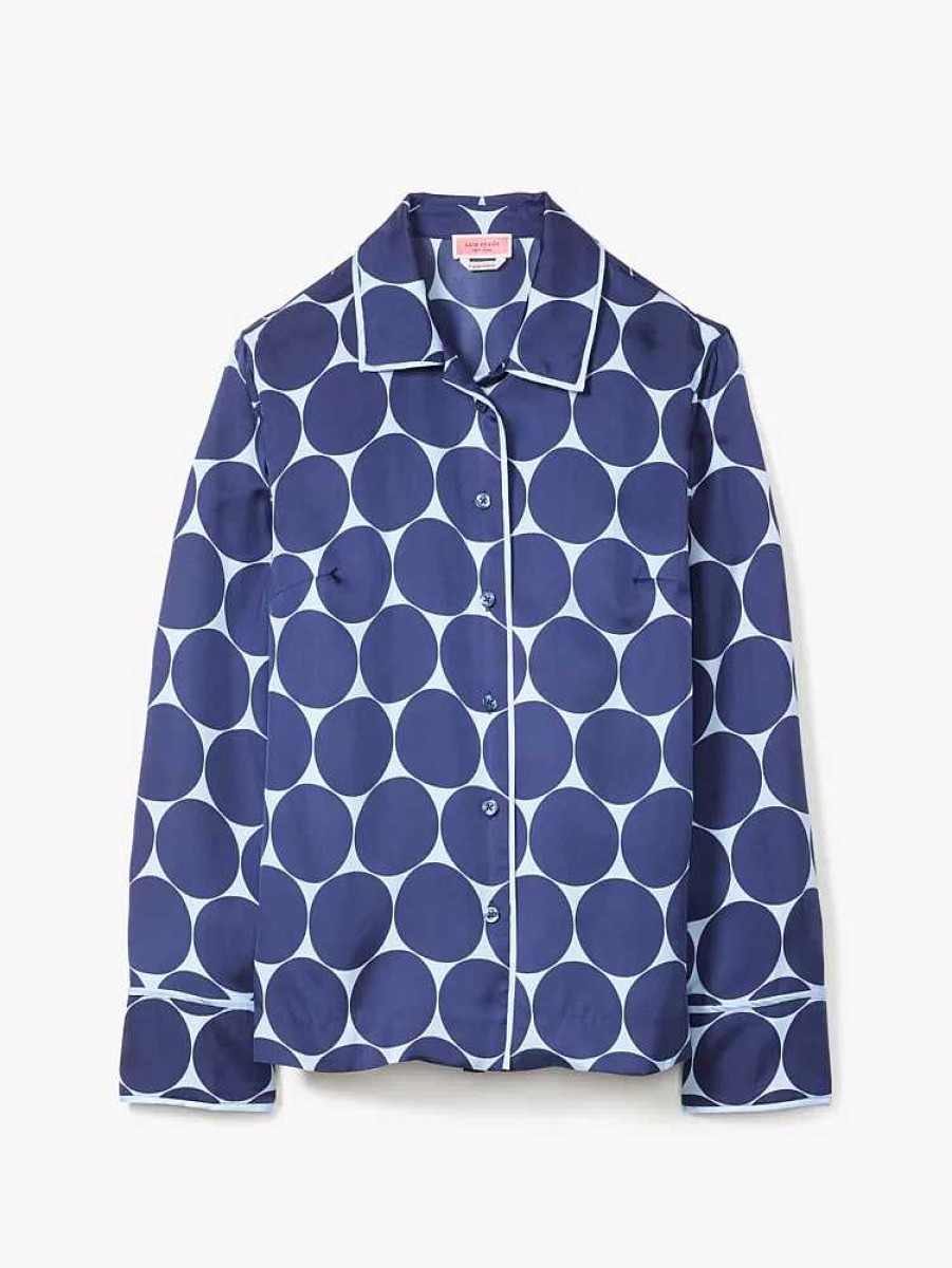 Clothing Kate Spade Outlet | Joy Dot Silk Twill Shirt