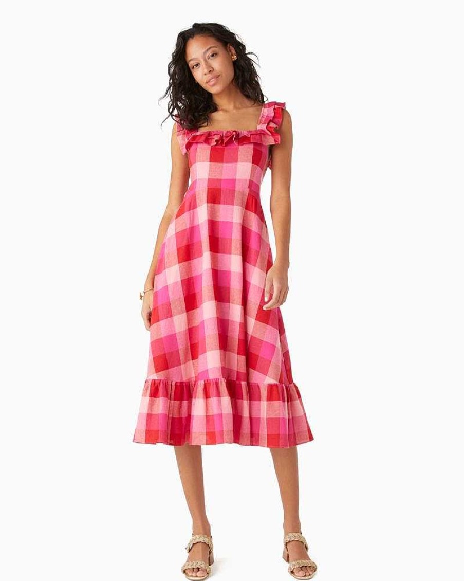 Clothing Kate Spade Outlet | Picnic Woven Ruffle Midi Dress