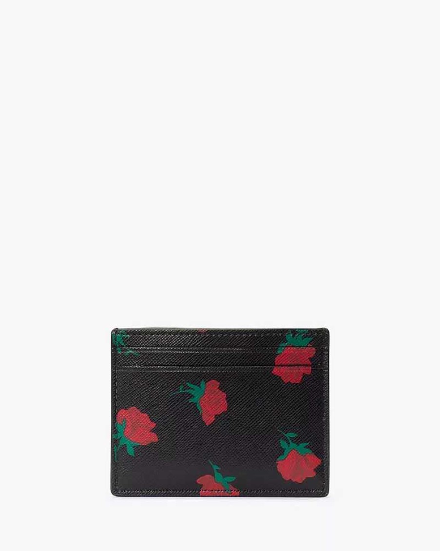 Wallets Kate Spade Outlet | Madison Rose Toss Printed Small Slim Card Holder