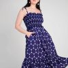 Clothing Kate Spade Outlet | Joy Dot Silk Twill Smocked Dress